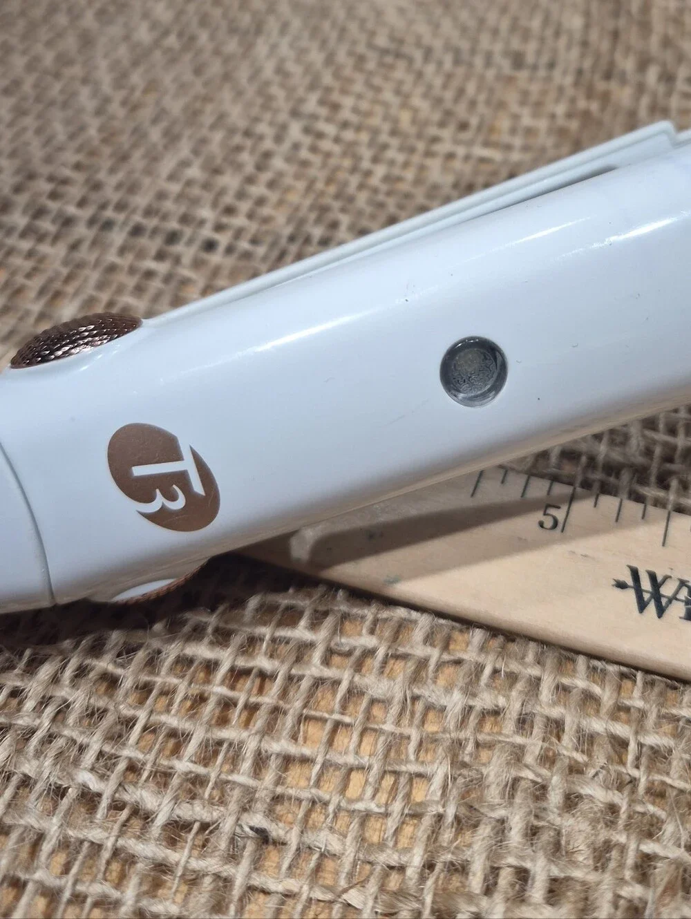 T3 Travel Size White and Rose Gold Hair Straightener Tool 3/4